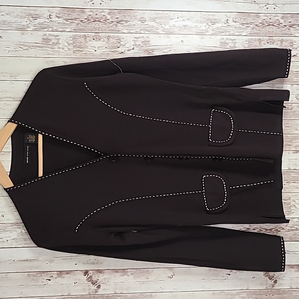Grace Dane Lewis Dark Brown Button Down Cardigan